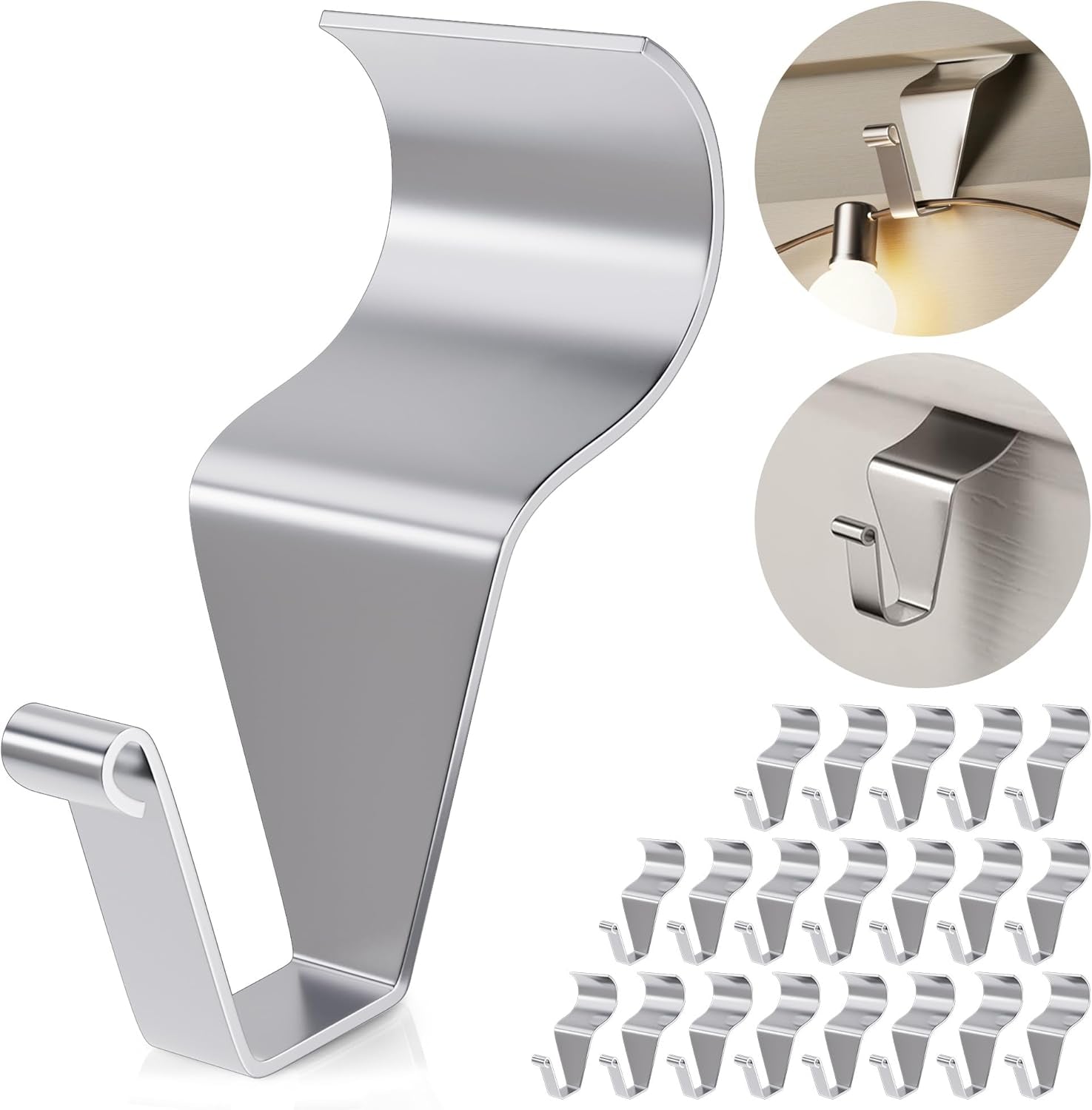 No-Hole Needed Vinyl Siding Hooks, Hanging Clips outside Wall Wreath Light Decor Hanger (15 Pack)