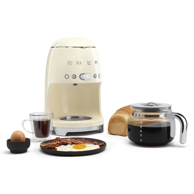 50'S Retro Style 10-Cup Drip Coffee Machine with Filter