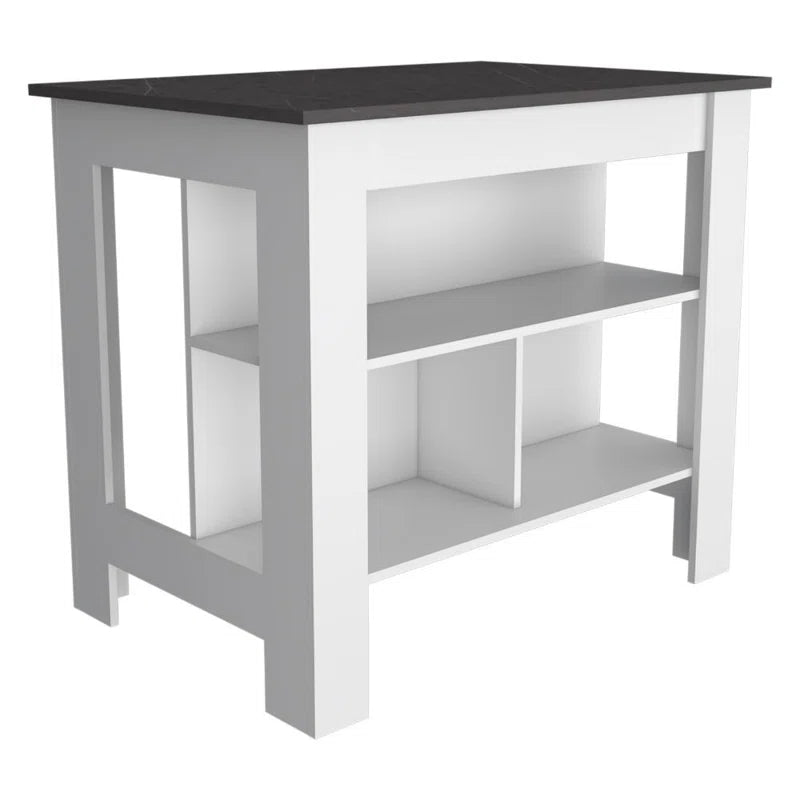 Cala 3-Shelf Wooden Kitchen Island