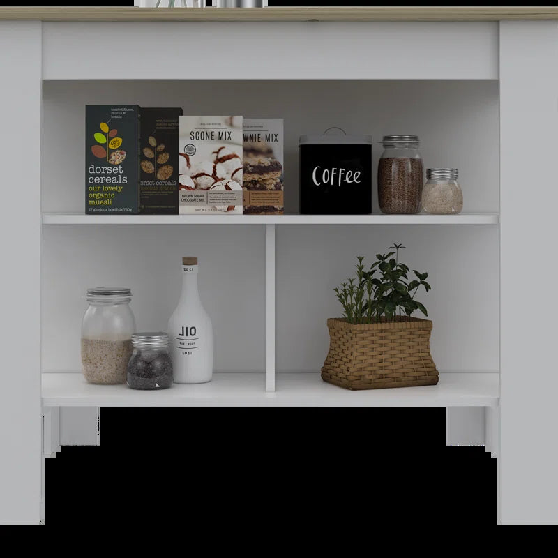 Cala 3-Shelf Wooden Kitchen Island