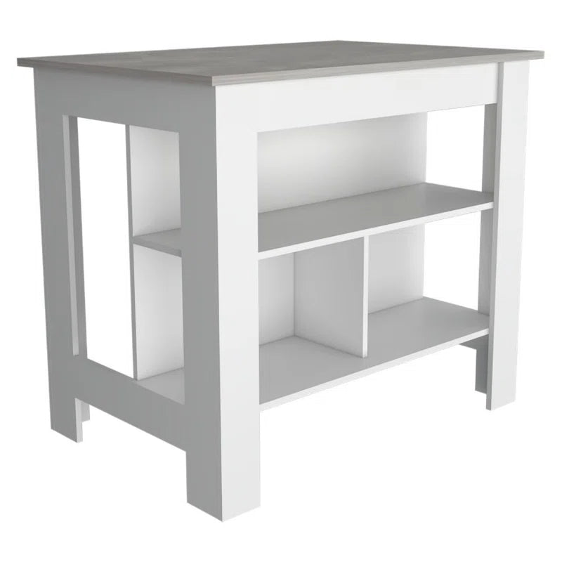 Cala 3-Shelf Wooden Kitchen Island