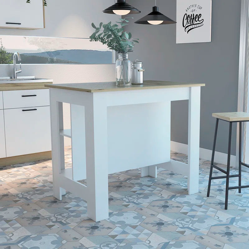 Cala 3-Shelf Wooden Kitchen Island