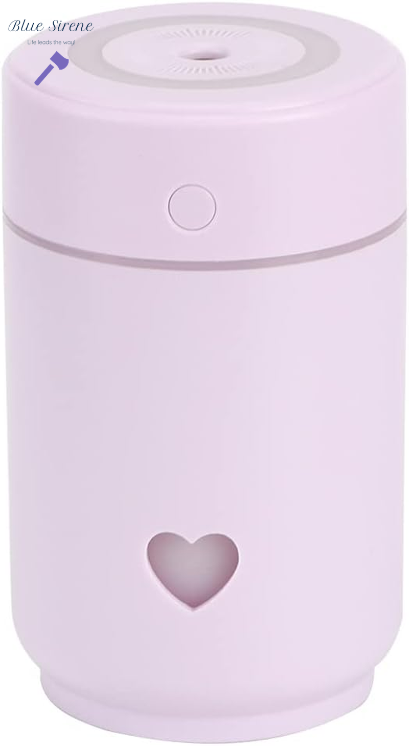 Humidifier, Air Humidifier Large Water Tank Energy Saving Two Spray Mode, Mini Lightweight Portable Cool Mist Humidifiers for Bedroom Dorm Rooms Living Rooms Office Daily Use 220Ml (Purple)