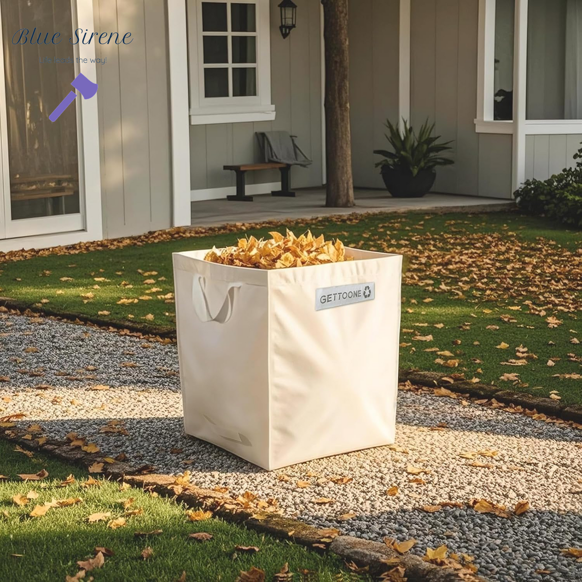 Heavy Duty Lawn and Leaf Bag 92L, Reusable Square Outdoor Yard Waste Bag with 4 Handles, Tear-Resistant for Lawn Clippings, Storage, Moving
