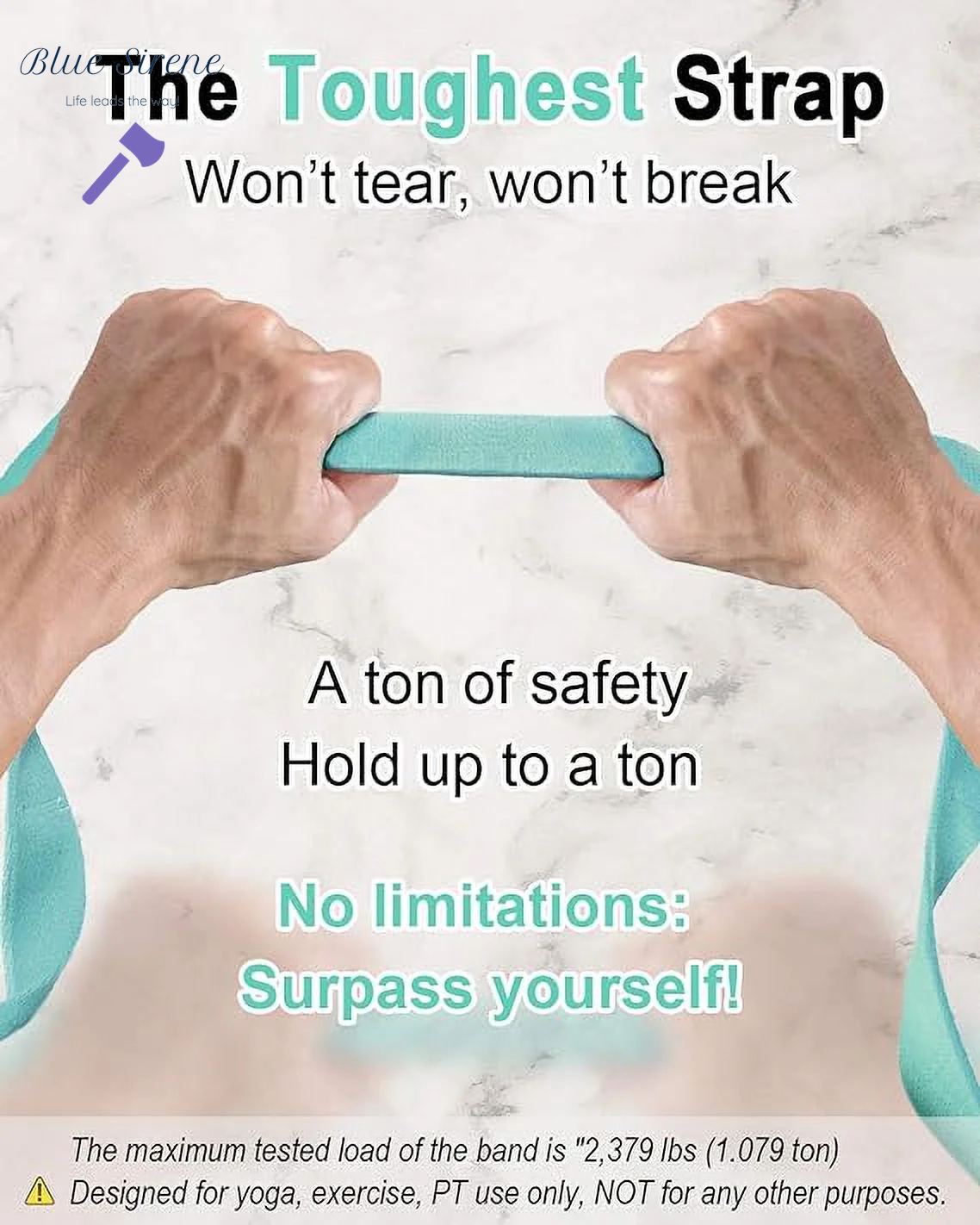 Tumaz Yoga Mat Holder (Mat Not Incl.), Adjustable Yoga Mat Carrier, Turquoise